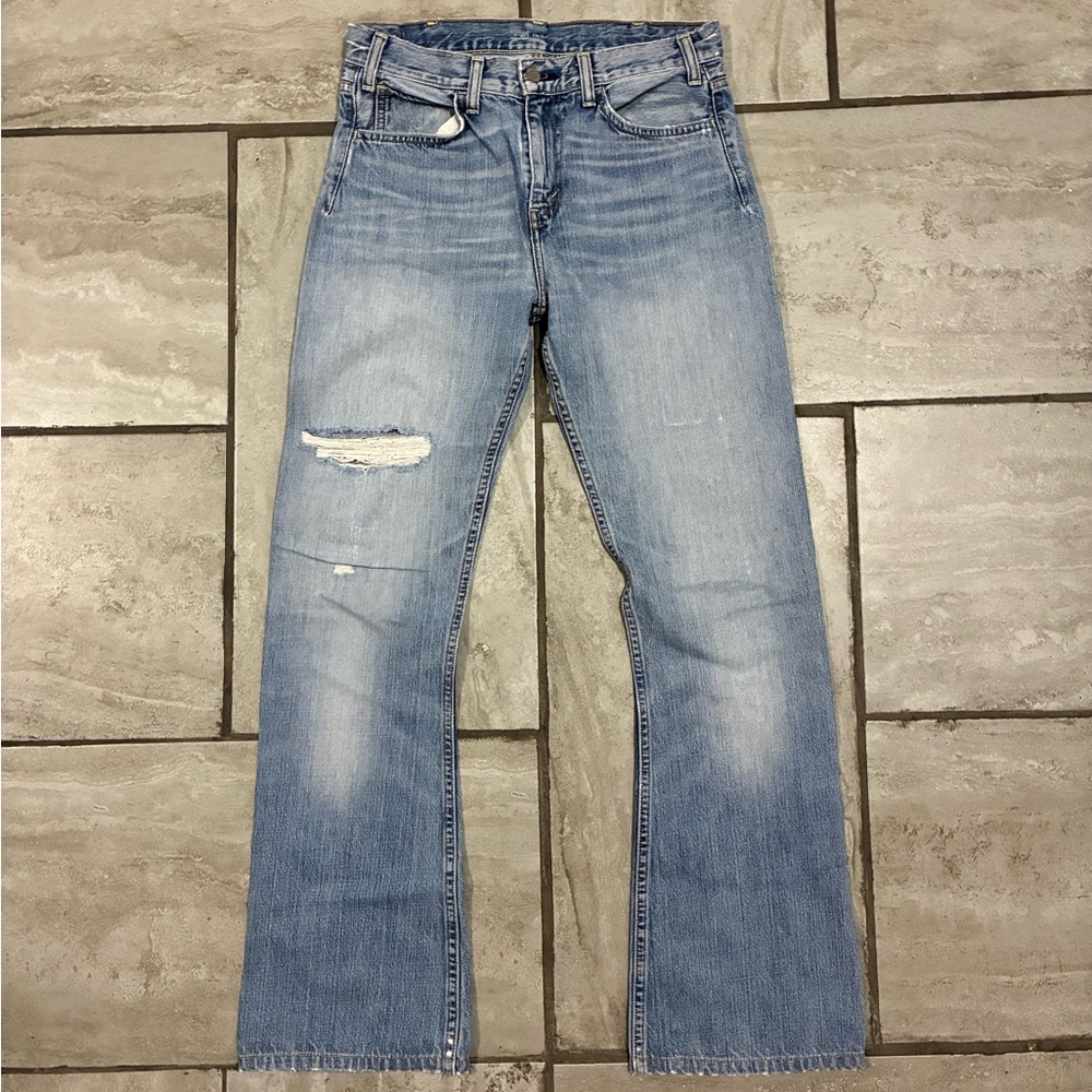 Levi's Strauss Light Blue Distressed Bootcut 100% Cotton Jeans Size XL